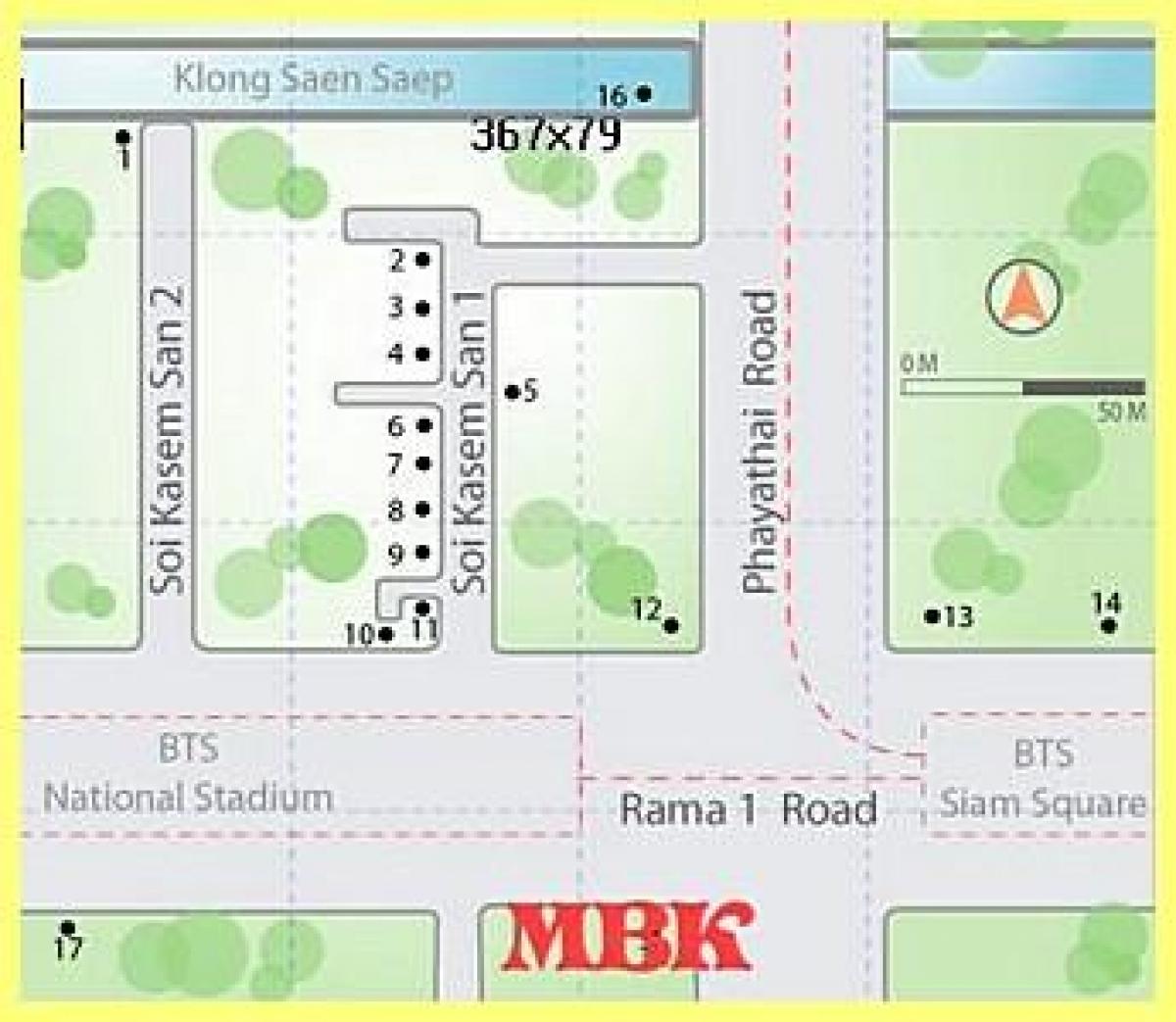 mbk للتسوق في بانكوك خريطة