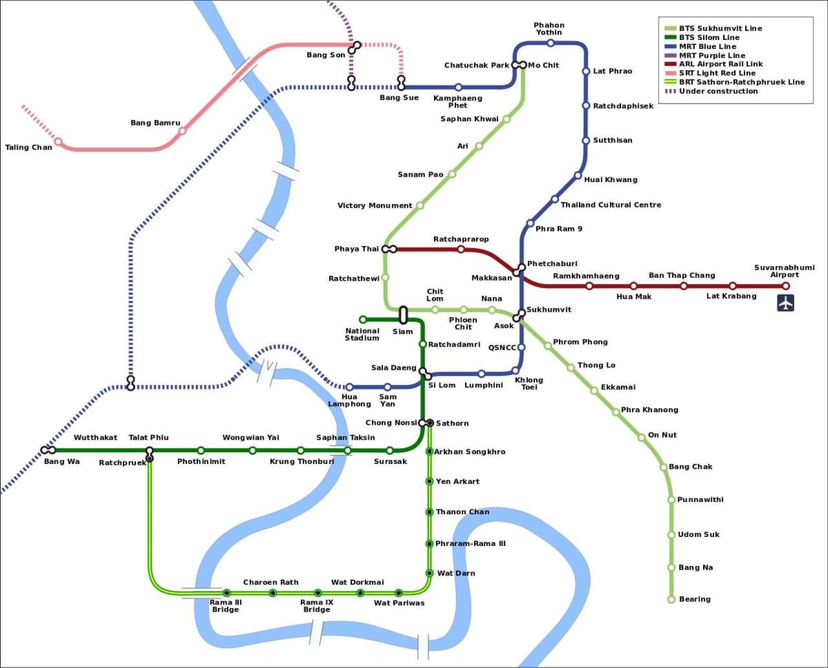 mrt خريطة تايلاند بانكوك
