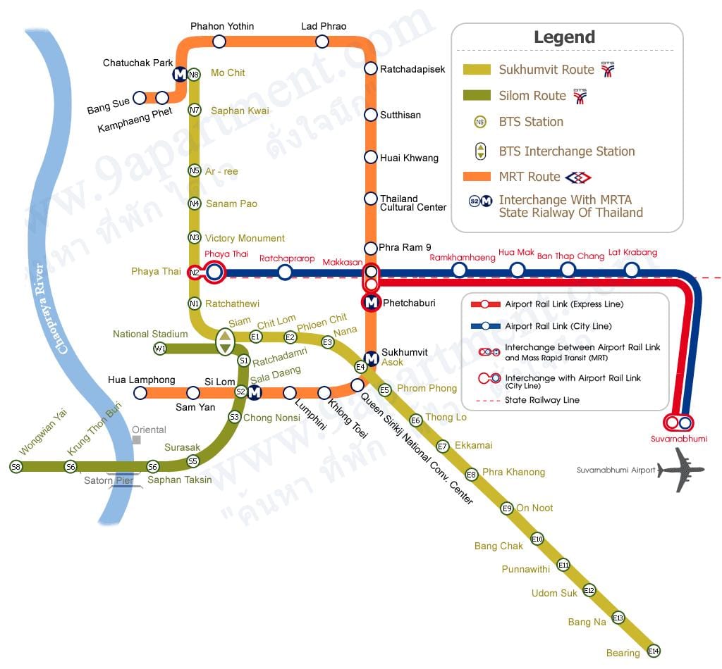 mrt bts بانكوك خريطة