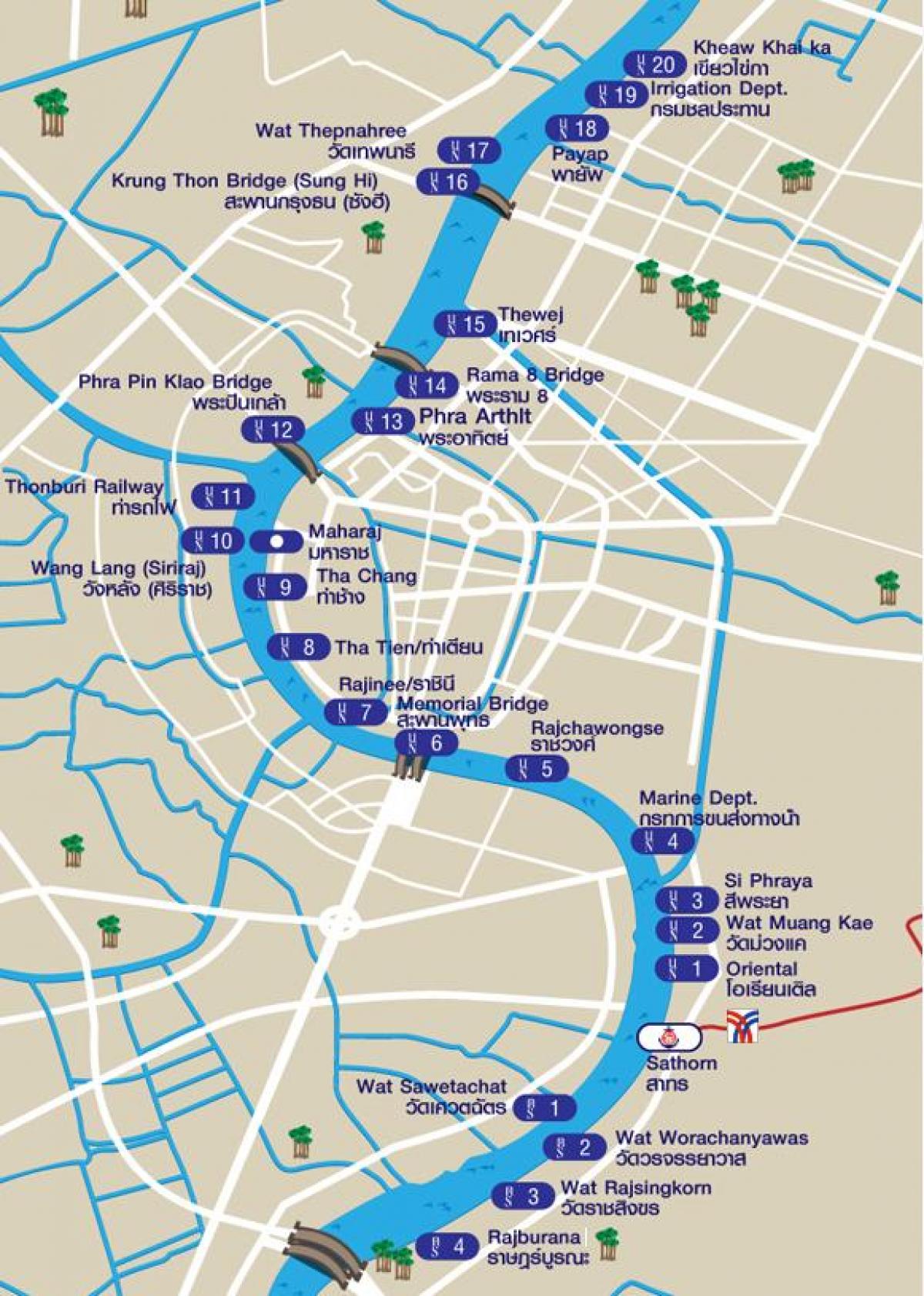 التاكسي النهري خريطة بانكوك