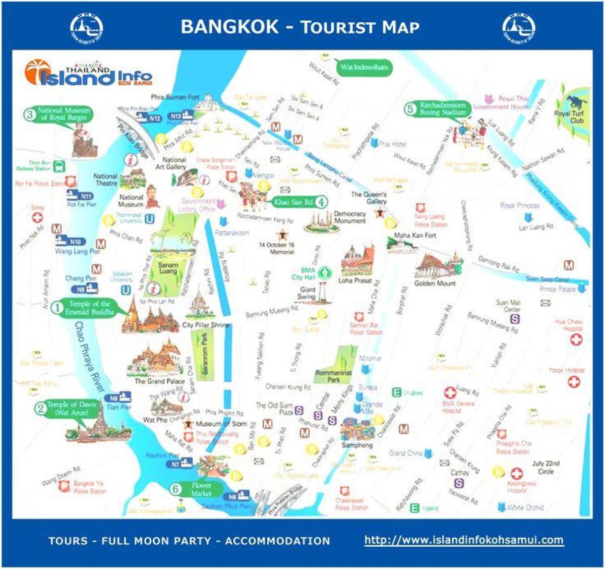 تايلاند بانكوك الخريطة السياحية