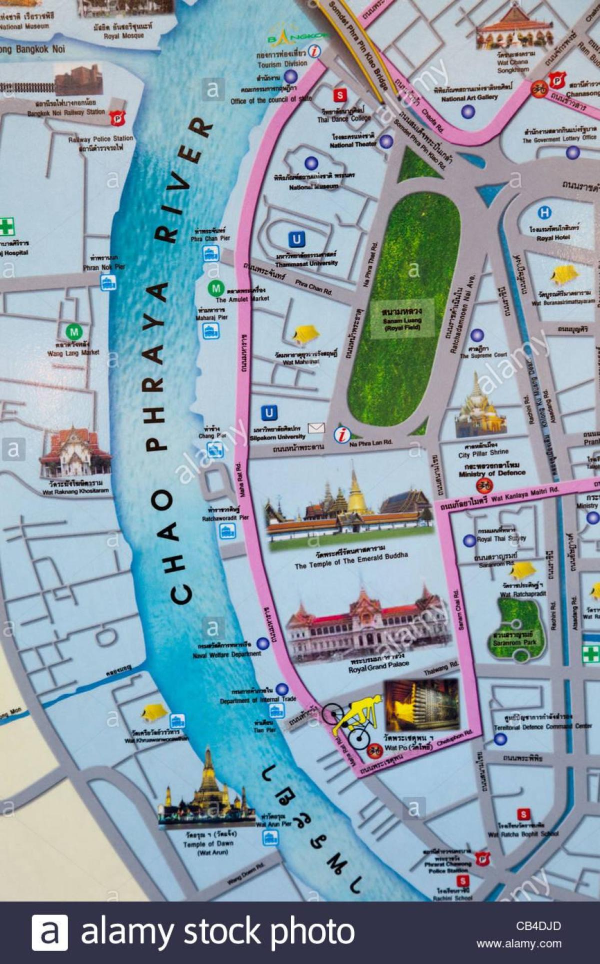 بانكوك مع خريطة المواقع السياحية