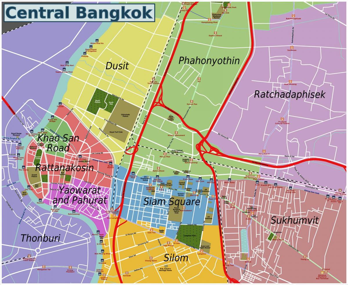 مناطق بانكوك خريطة