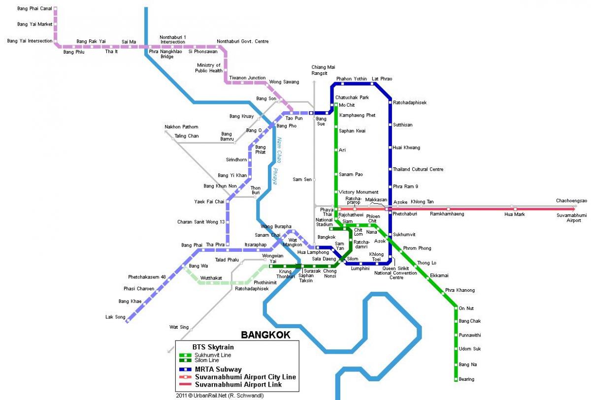 bkk خريطة مترو الانفاق