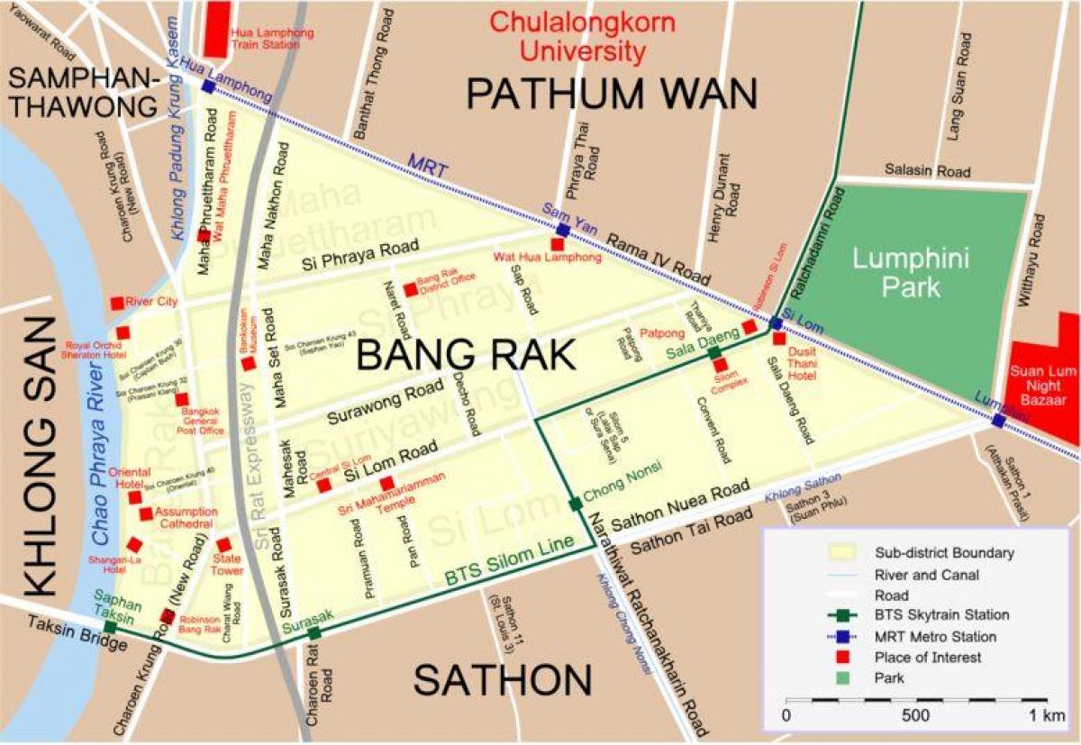 خريطة بانكوك منطقة الضوء الأحمر