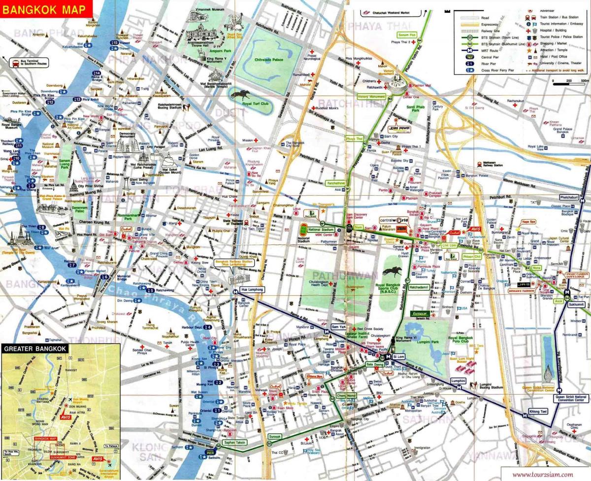 بانكوك الخريطة السياحية الإنجليزية