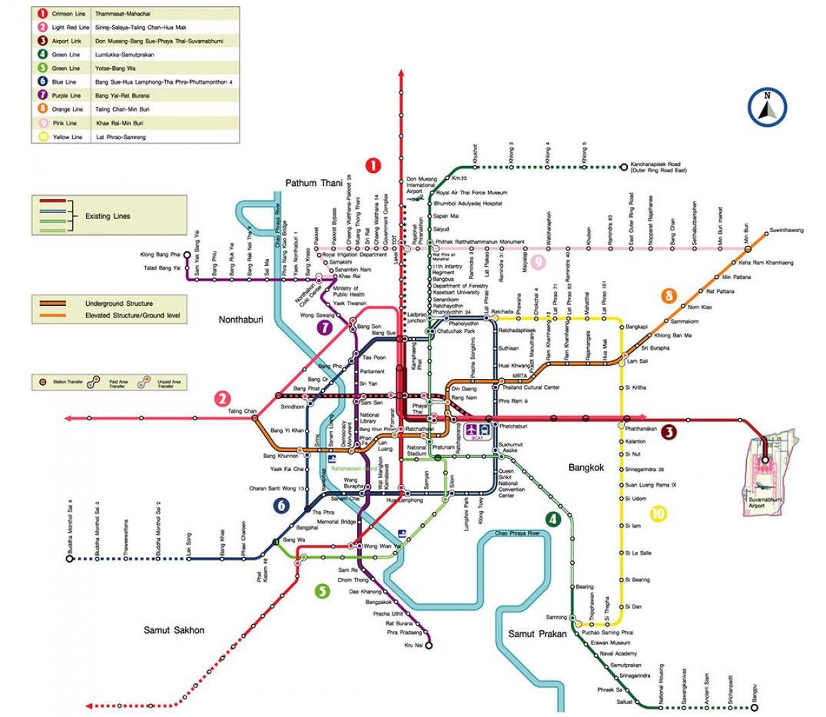 بانكوك محطة مترو خريطة