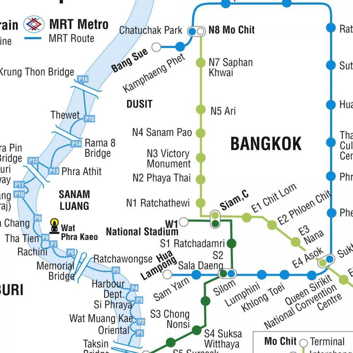خريطة بانكوك المترو و القطار المعلق