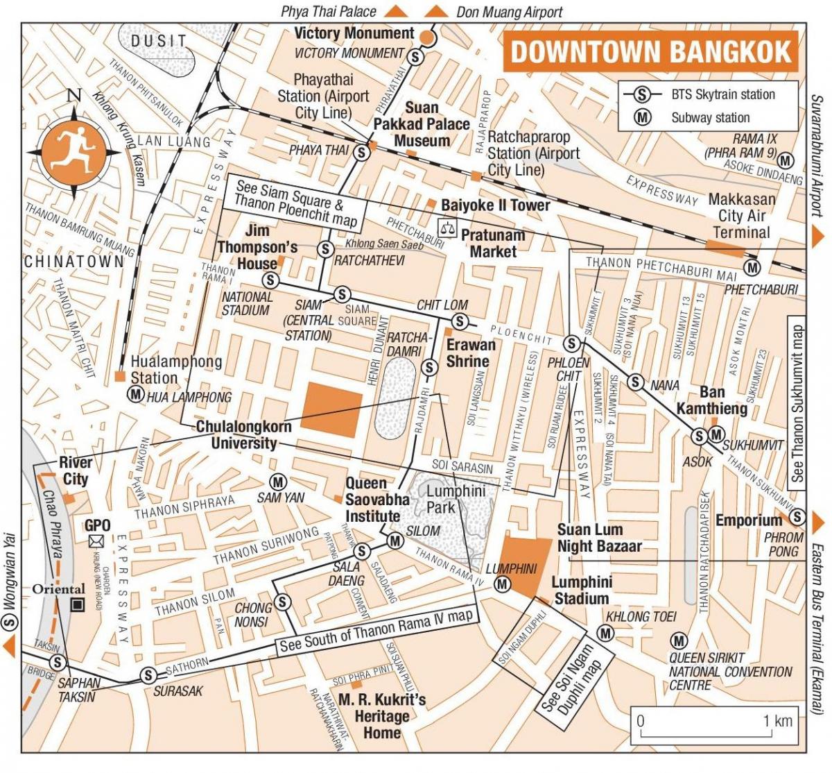 بانكوك وسط خريطة